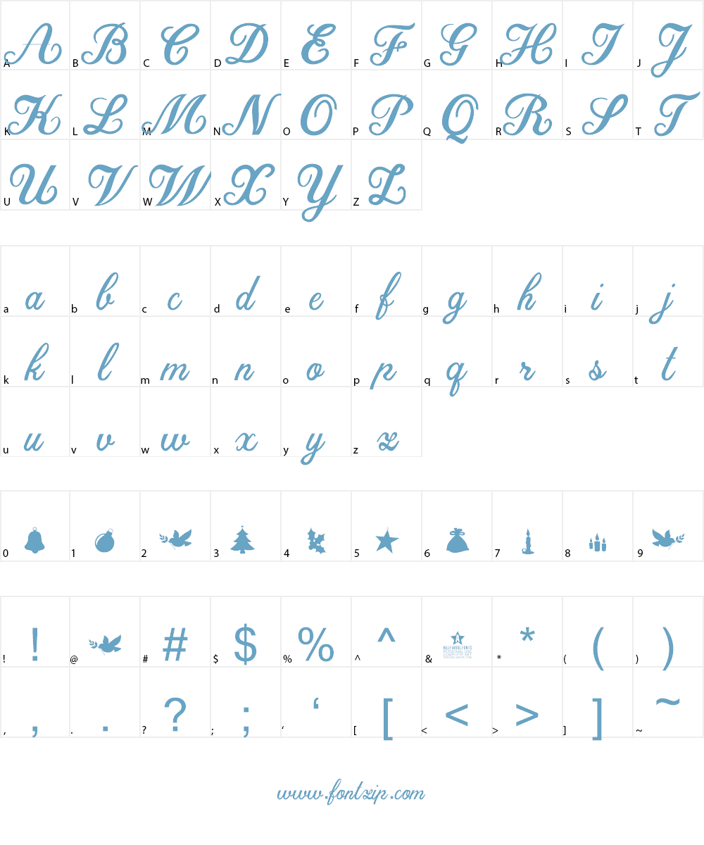Christmas Time Personal Use Font Character